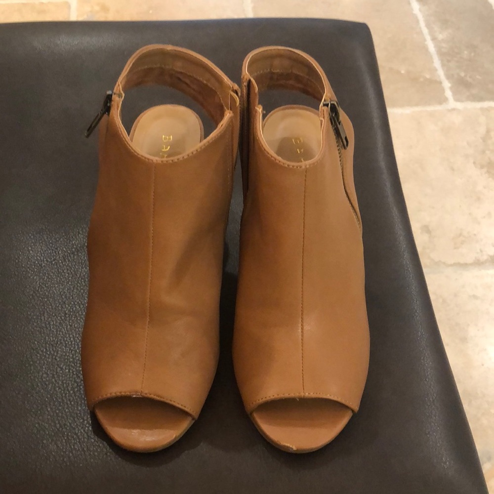 Chunky open toed booties
